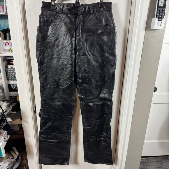 Giovanni Navarre Italian stone design genuine leather pant.  Size 12 - Picture 1 of 9